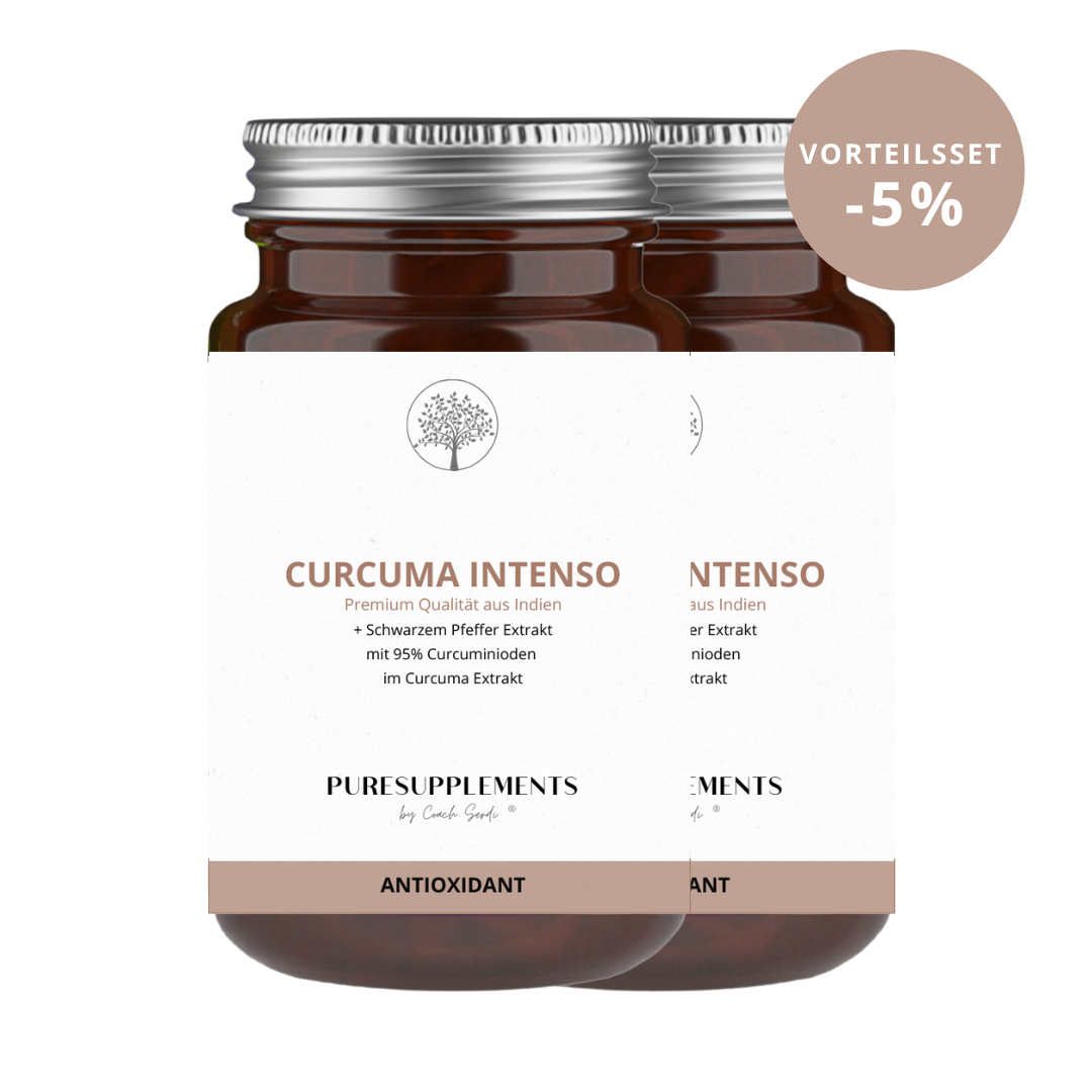 Curcumin Komplex Intenso (Vollspektrum aus longa Curcumaextrakt, Bio longa Kurcuma Pulver & Schwarzer Pfeffer Extrakt, 95% hoher Anteil an Curcuminoide & Piperin, 180 Kapseln)